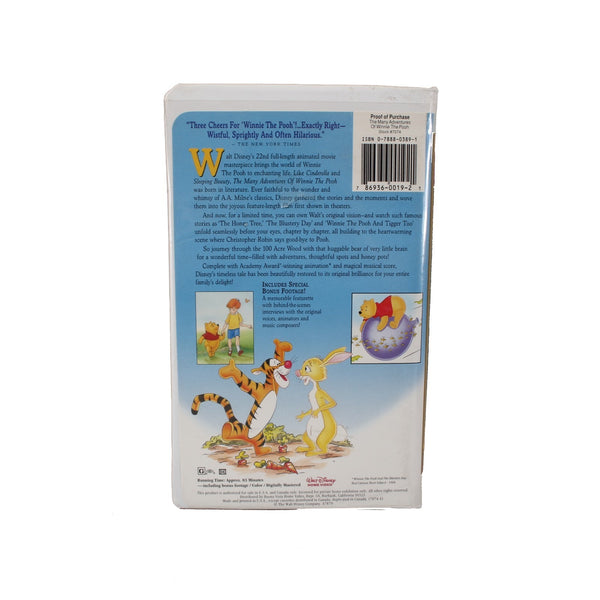 Disney VHS Master Piece The Many Adventures Of Winnie The Pooh VHS