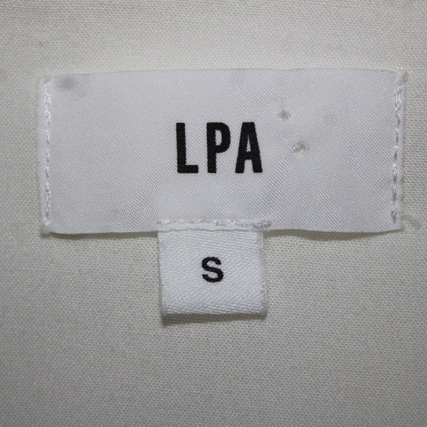 LPA Sz S Ivory White Belted Sweetheart Scoop Neck Button Front Shirt Dress