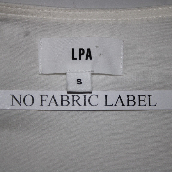 LPA Sz S Ivory White Belted Sweetheart Scoop Neck Button Front Shirt Dress