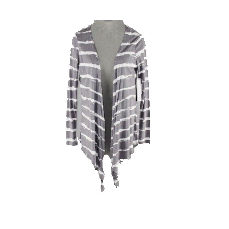 Tribal NWT $79 Sz S Grey White Modal Cotton Blend Open Jersey Jacket