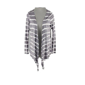 Tribal NWT $79 Sz S Grey White Modal Cotton Blend Open Jersey Jacket