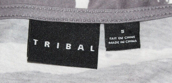 Tribal NWT $79 Sz S Grey White Modal Cotton Blend Open Jersey Jacket
