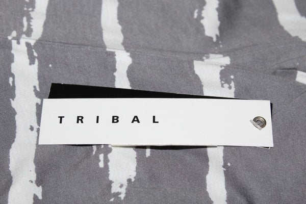 Tribal NWT $79 Sz S Grey White Modal Cotton Blend Open Jersey Jacket