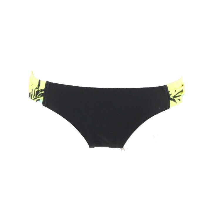 Xhilaration NEW Sz M Black Lime Multi Nylon Spandex Poly Bikini Bottom 256R