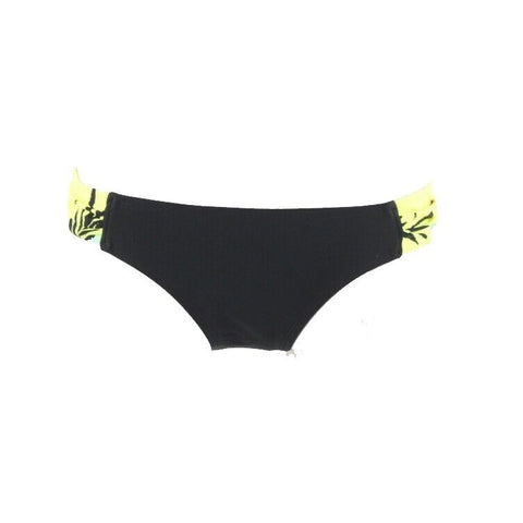 Xhilaration NEW Sz M Black Lime Multi Nylon Spandex Poly Bikini Bottom 256R