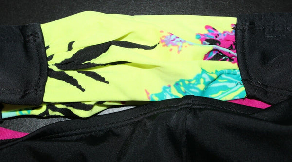 Xhilaration NEW Sz M Black Lime Multi Nylon Spandex Poly Bikini Bottom 256R