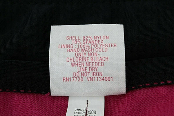Xhilaration NEW Sz M Black Lime Multi Nylon Spandex Poly Bikini Bottom 256R