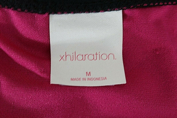 Xhilaration NEW Sz M Black Lime Multi Nylon Spandex Poly Bikini Bottom 256R