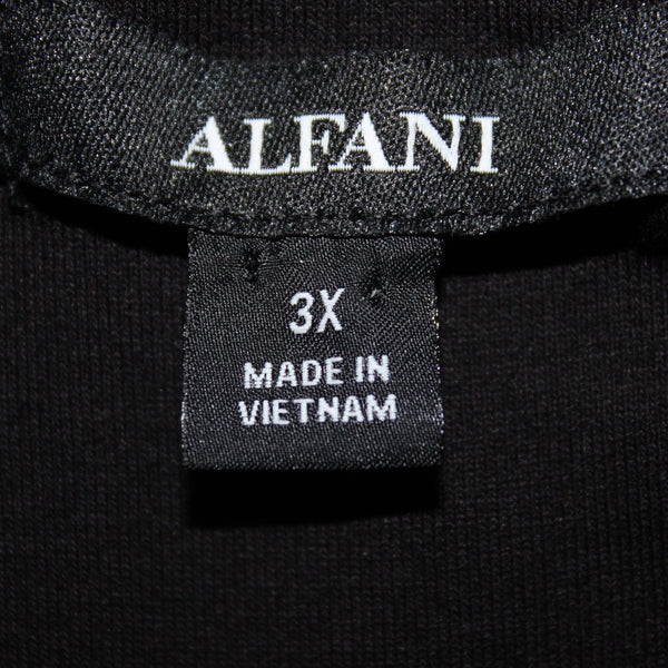 Alfani Top NEW $50 Sz 3X Black White Purple Floral Rayon Spandex Top