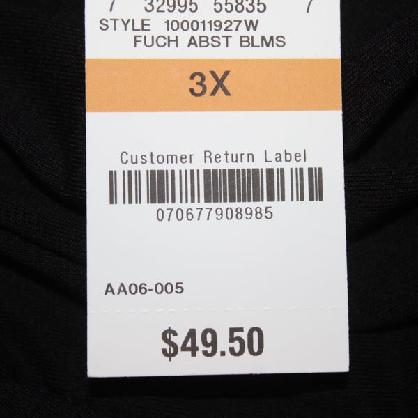 Alfani Top NEW $50 Sz 3X Black White Purple Floral Rayon Spandex Top