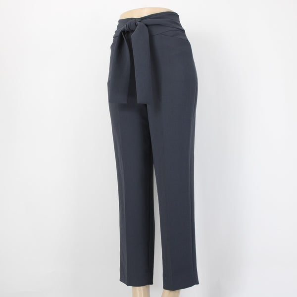 Wilfred Pant Sz 6 x 27 Dark Gray Pockets Side Zip Tie Polyester Silk Pant