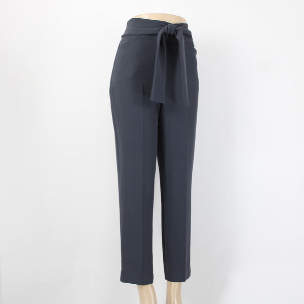 Wilfred Pant Sz 6 x 27 Dark Gray Pockets Side Zip Tie Polyester Silk Pant