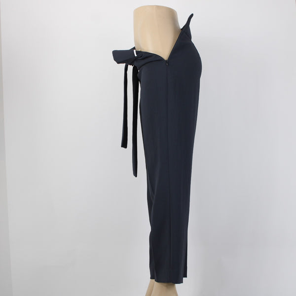 Wilfred Pant Sz 6 x 27 Dark Gray Pockets Side Zip Tie Polyester Silk Pant