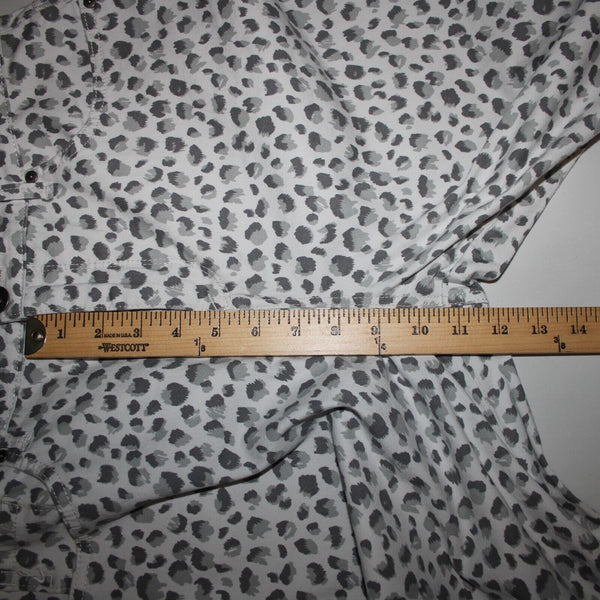 Style Co NEW $49 Sz 14 x 30 Gray White Animal Prnt Mid Rise Straight Cotton Pant