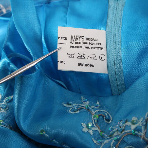 Mary's Bridals Sz 6 Girls Blue Sequin Beaded W/ Purse 100% Polyester Dress