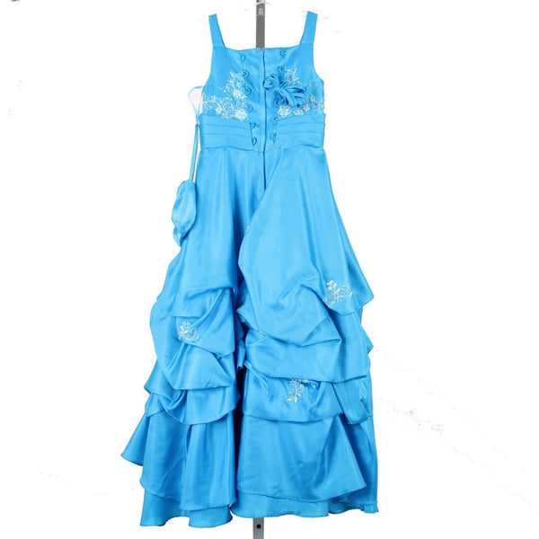 Mary's Bridals Sz 6 Girls Blue Sequin Beaded W/ Purse 100% Polyester Dress
