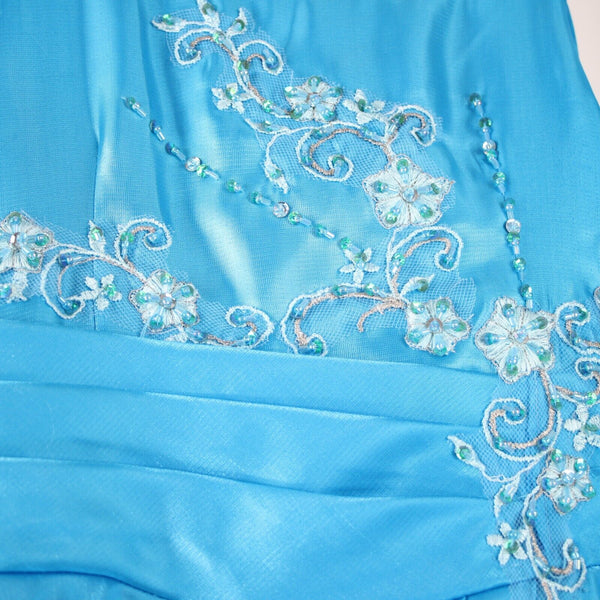 Mary's Bridals Sz 6 Girls Blue Sequin Beaded W/ Purse 100% Polyester Dress