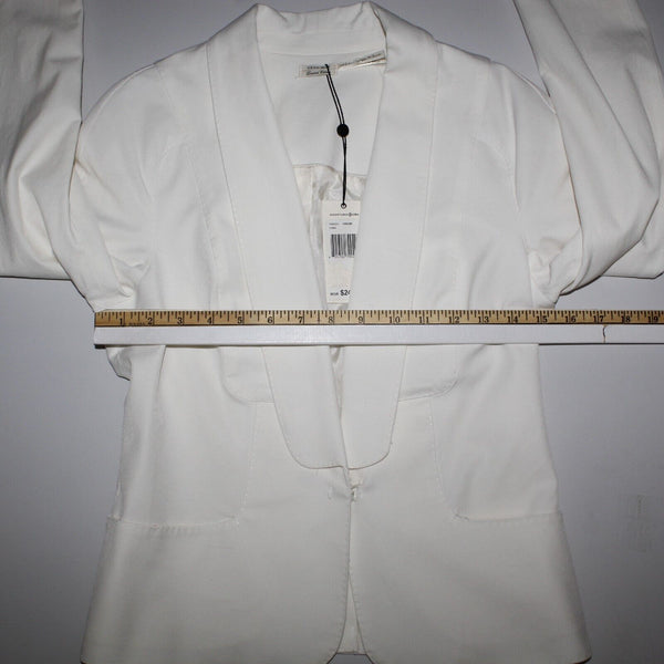 Leon Max Limited Edition NEW $248 Sz 2 Ivory Lined Pockets Cotton Blend Jacket