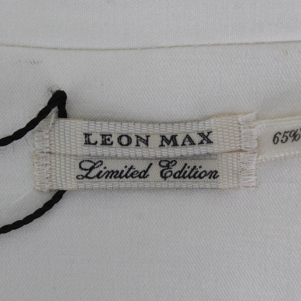 Leon Max Limited Edition NEW $248 Sz 2 Ivory Lined Pockets Cotton Blend Jacket