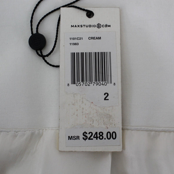 Leon Max Limited Edition NEW $248 Sz 2 Ivory Lined Pockets Cotton Blend Jacket
