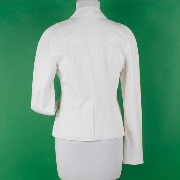 Leon Max Limited Edition NEW $248 Sz 2 Ivory Lined Pockets Cotton Blend Jacket