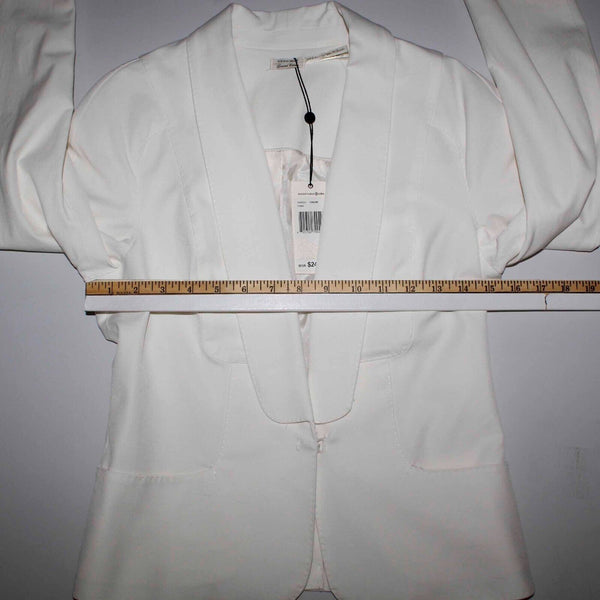 Leon Max Limited Edition NEW $248 Sz 2 Ivory Lined Pockets Cotton Blend Jacket
