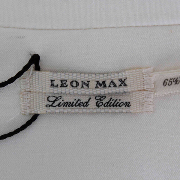 Leon Max Limited Edition NEW $248 Sz 2 Ivory Lined Pockets Cotton Blend Jacket