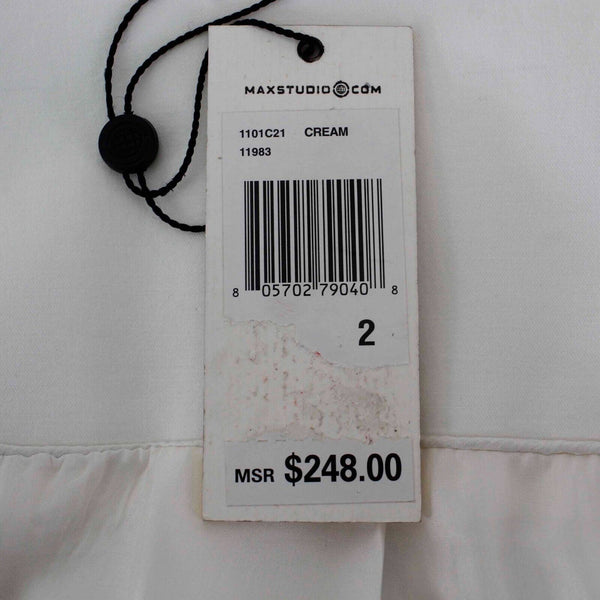 Leon Max Limited Edition NEW $248 Sz 2 Ivory Lined Pockets Cotton Blend Jacket