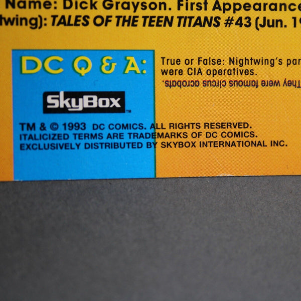 DC Comics 1993 Cosmic Teams NEW TITANS NIGHTWING #59 Skybox Trading Card
