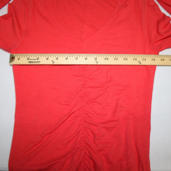 Sundry Sz 2 Red Pleated Long Sleeve Layered Runched Cotton Spandex Dress