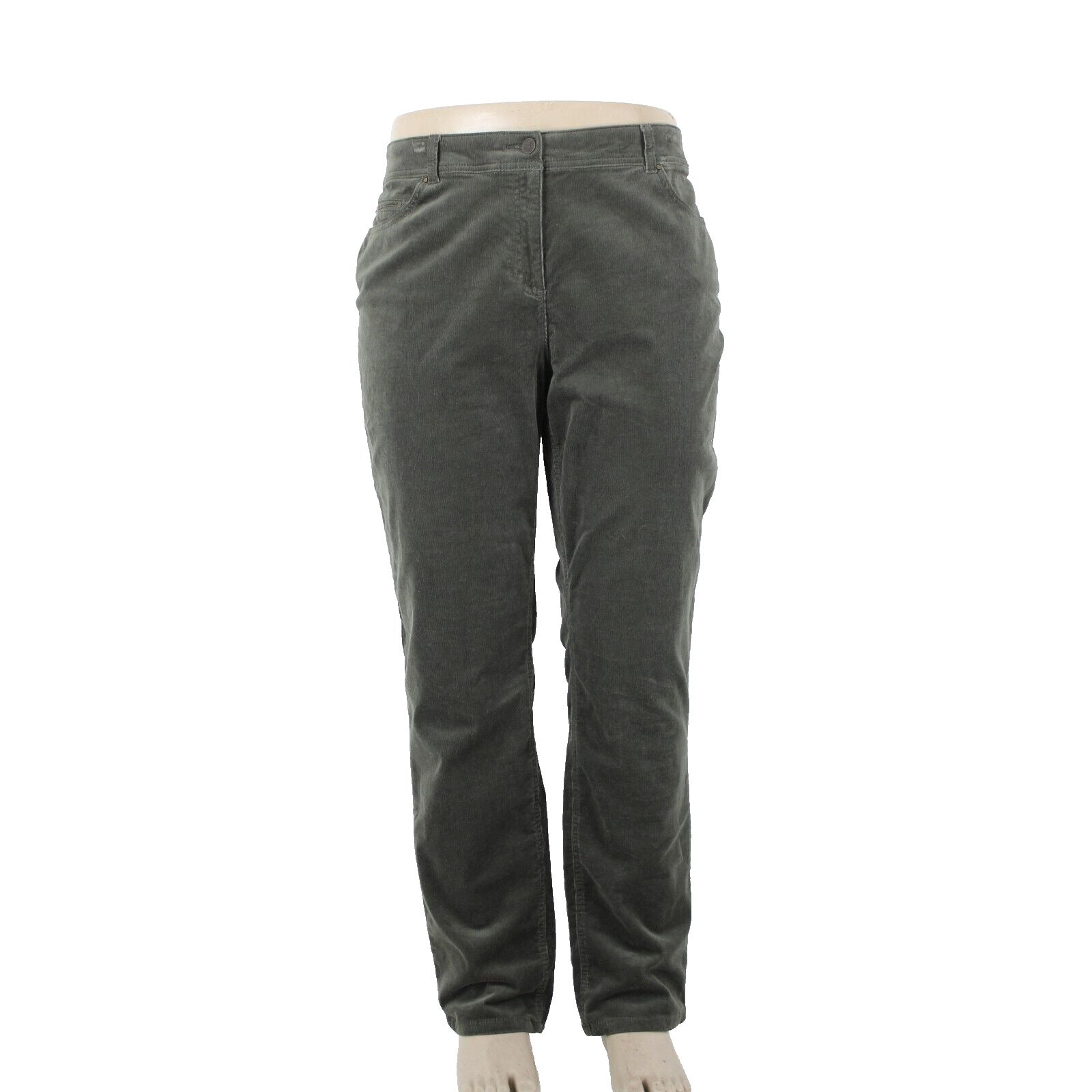 Chicos NEW $89 Sz 3 x 31 Evergreen Green Corduroy Slim Cotton Spandex Pant