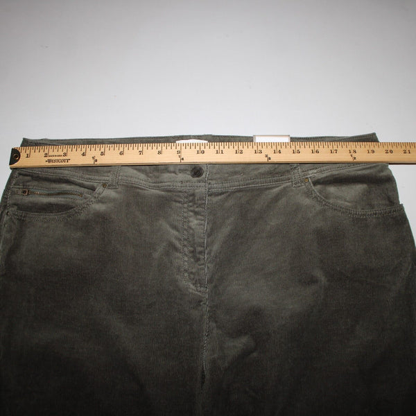 Chicos NEW $89 Sz 3 x 31 Evergreen Green Corduroy Slim Cotton Spandex Pant