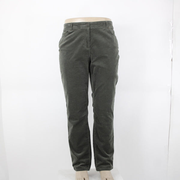 Chicos NEW $89 Sz 3 x 31 Evergreen Green Corduroy Slim Cotton Spandex Pant