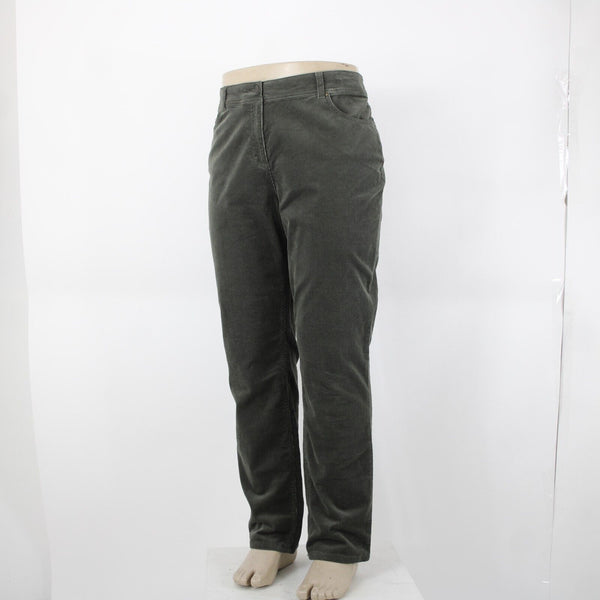 Chicos NEW $89 Sz 3 x 31 Evergreen Green Corduroy Slim Cotton Spandex Pant
