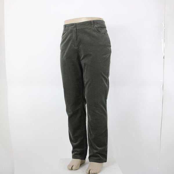 Chicos NEW $89 Sz 3 x 31 Evergreen Green Corduroy Slim Cotton Spandex Pant