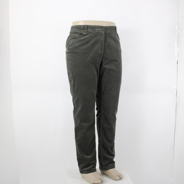 Chicos NEW $89 Sz 3 x 31 Evergreen Green Corduroy Slim Cotton Spandex Pant