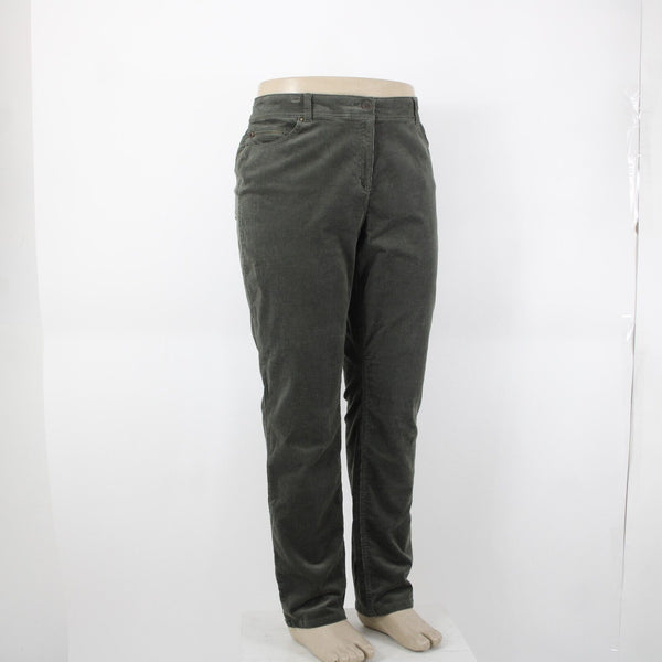 Chicos NEW $89 Sz 3 x 31 Evergreen Green Corduroy Slim Cotton Spandex Pant