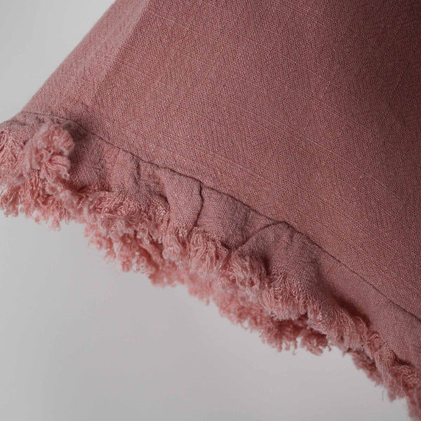 Umgee Sz S Pink Gauze Lacey Embroidered Back Insert Asymm Linen Cotton Poly Top