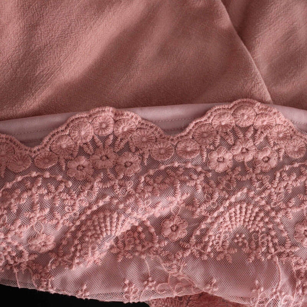 Umgee Sz S Pink Gauze Lacey Embroidered Back Insert Asymm Linen Cotton Poly Top