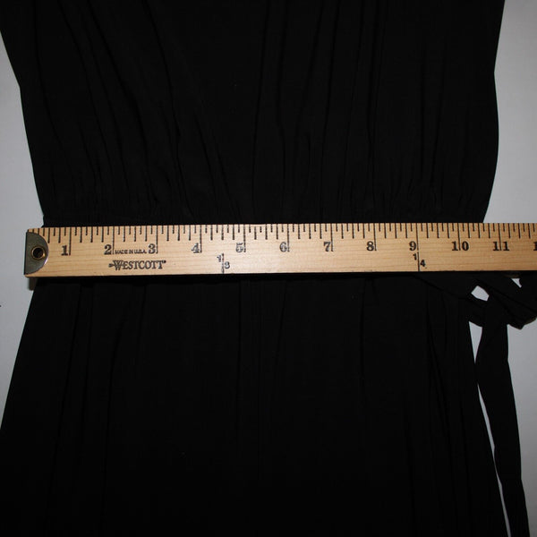 S Levine Sz M Black Rhinestone Off Shoulder Wide Leg Polyester Spandex Jumpsuit