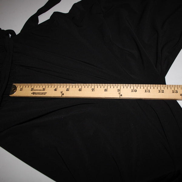 S Levine Sz M Black Rhinestone Off Shoulder Wide Leg Polyester Spandex Jumpsuit