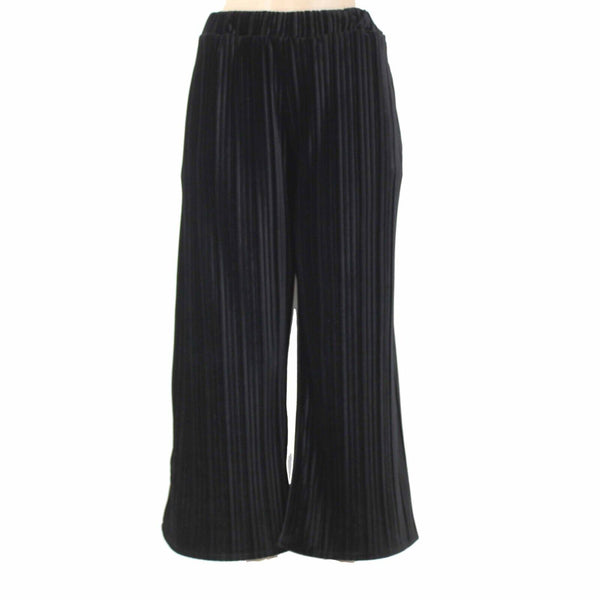 Saks Fifth Ave Sz S P X 25 Black Textured Velour Pocketed 100% Poly Flared Pant