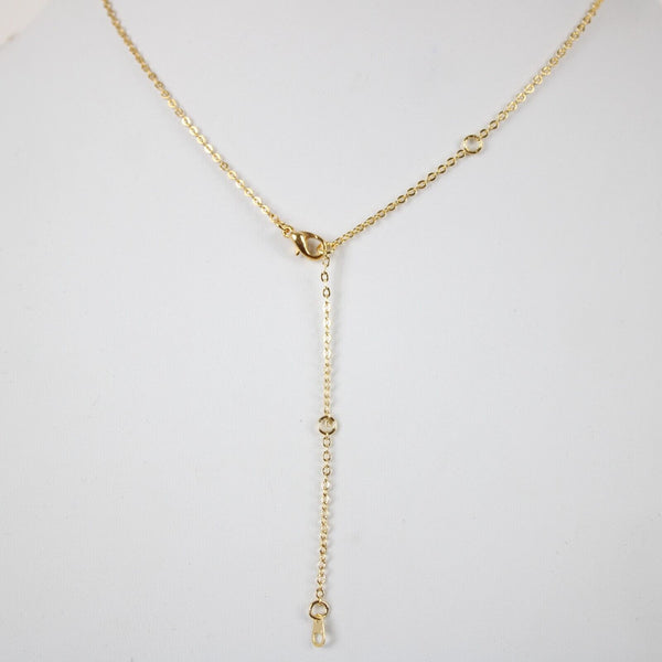 BRITTNEY NEW Name Goldtone Rhinestone Accent 14.5" Multi Ring 4.5" Ext Necklace