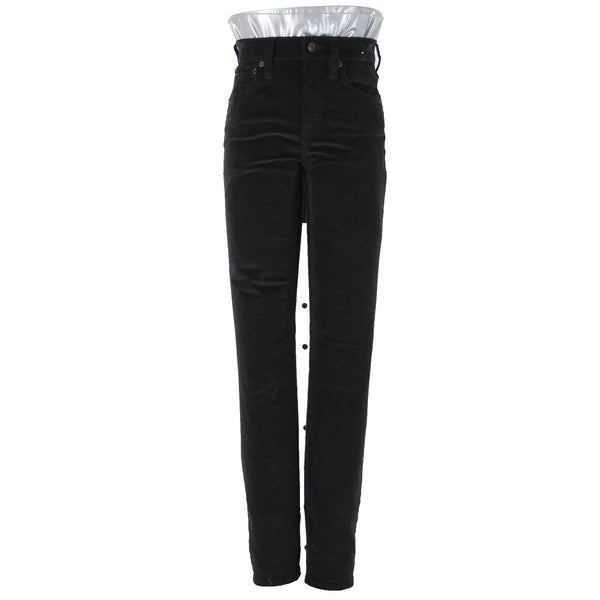 J Crew NEW $110 High Rise Toothpick Sz 24 x 28 Black Velveteen Cotton Jeans