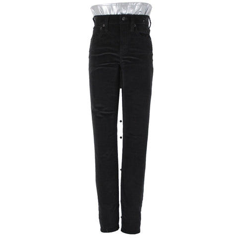 J Crew NEW $110 High Rise Toothpick Sz 24 x 28 Black Velveteen Cotton Jeans