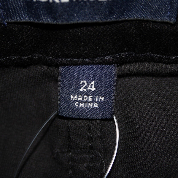 J Crew NEW $110 High Rise Toothpick Sz 24 x 28 Black Velveteen Cotton Jeans