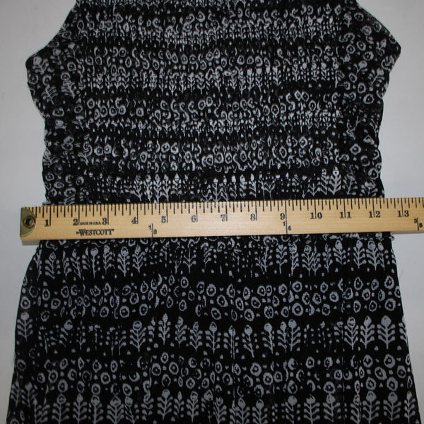 9-H15 STCL Sz XS Black White Ruffle Lined 100% Nylon Rayon Dress