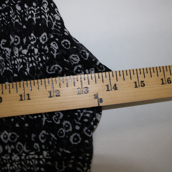 9-H15 STCL Sz XS Black White Ruffle Lined 100% Nylon Rayon Dress