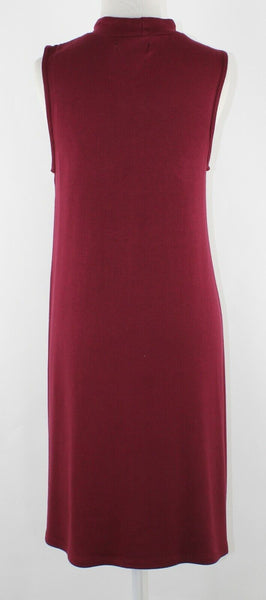 Joan Vass Sz M Burgundy A Line Soft Viscose Lycra Sheath Dress