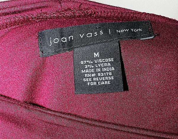 Joan Vass Sz M Burgundy A Line Soft Viscose Lycra Sheath Dress
